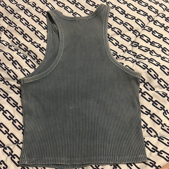 Garage XS Blue Ribbed High Neck Tank - Picture 2 of 2